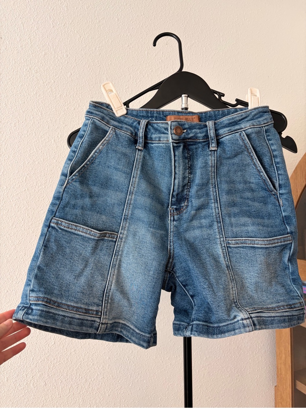 Judy Blue Light Blue Denim Utility Shorts